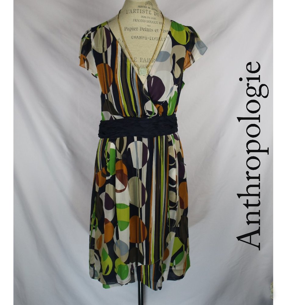 Anthropologie Moulinette Soeurs Geometric Circles Dress